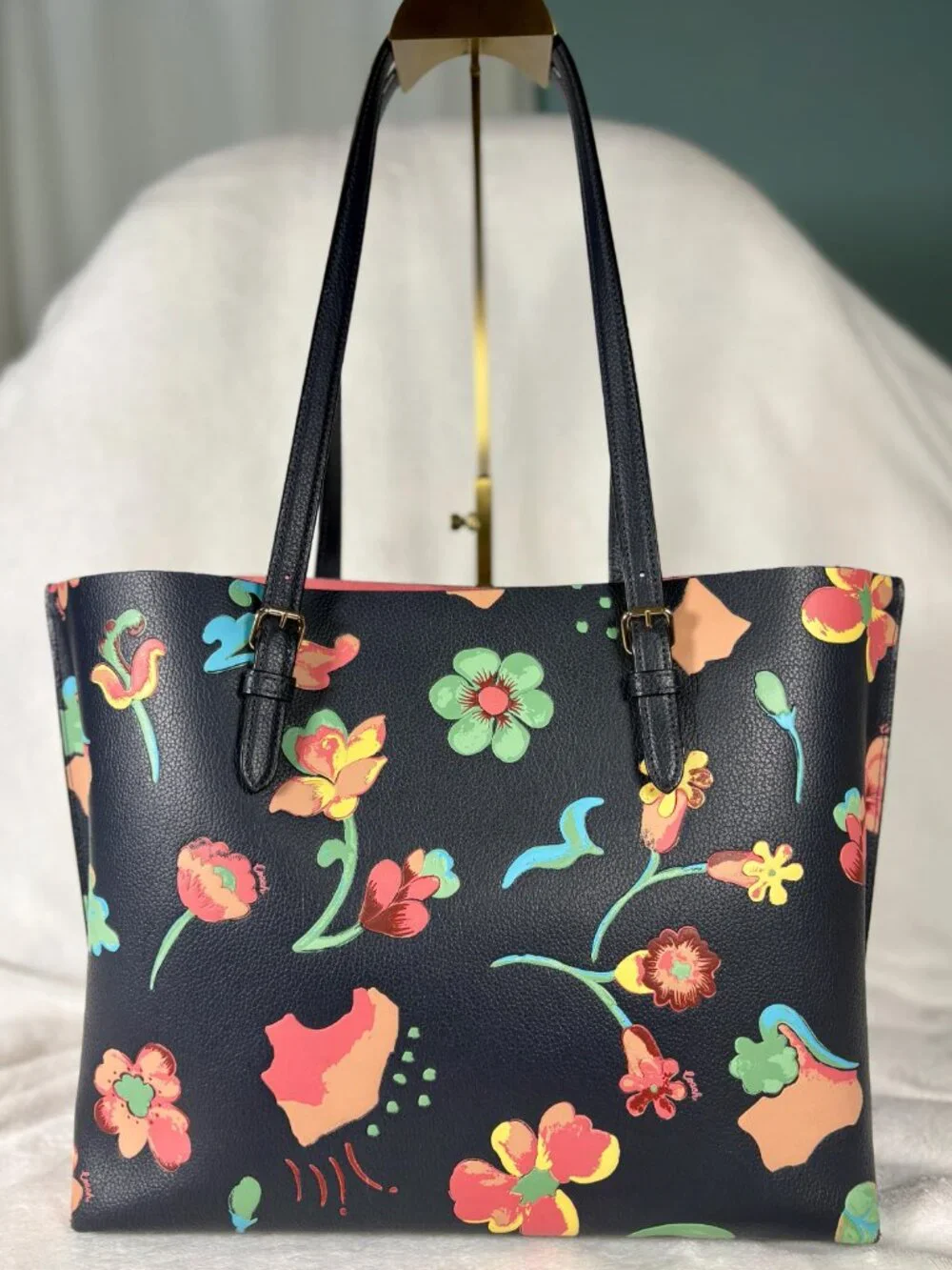 Coach Mollie Tote with Dreamy Land Floral Print and Bunny Lulu Charm - Picture 3 of 16